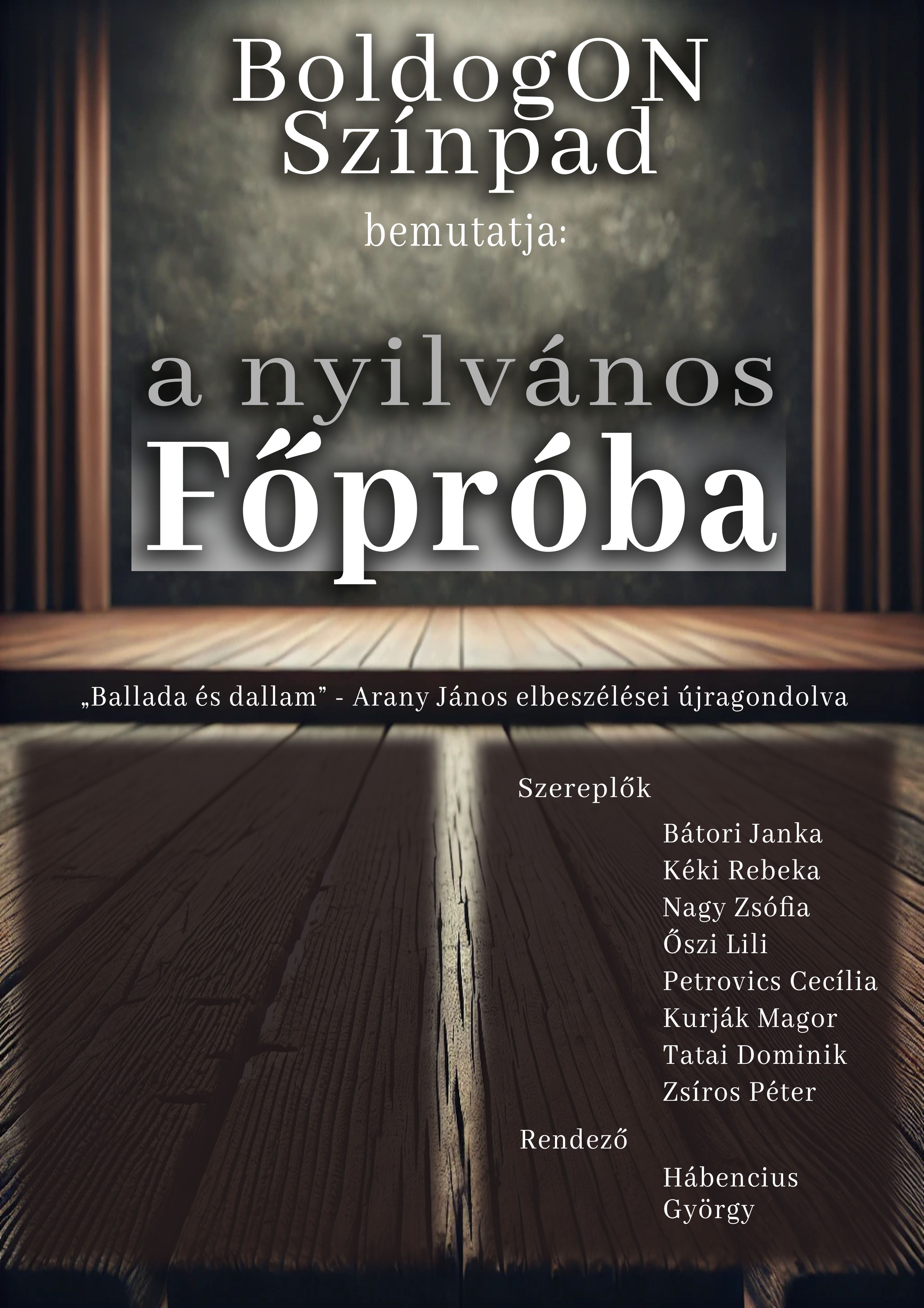 Nyilvános főpróba plakát